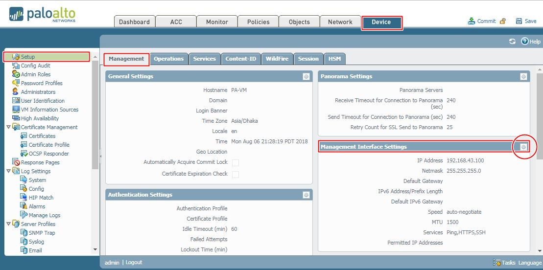 Management IP configuration path