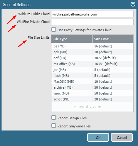 wildfire configure appliance